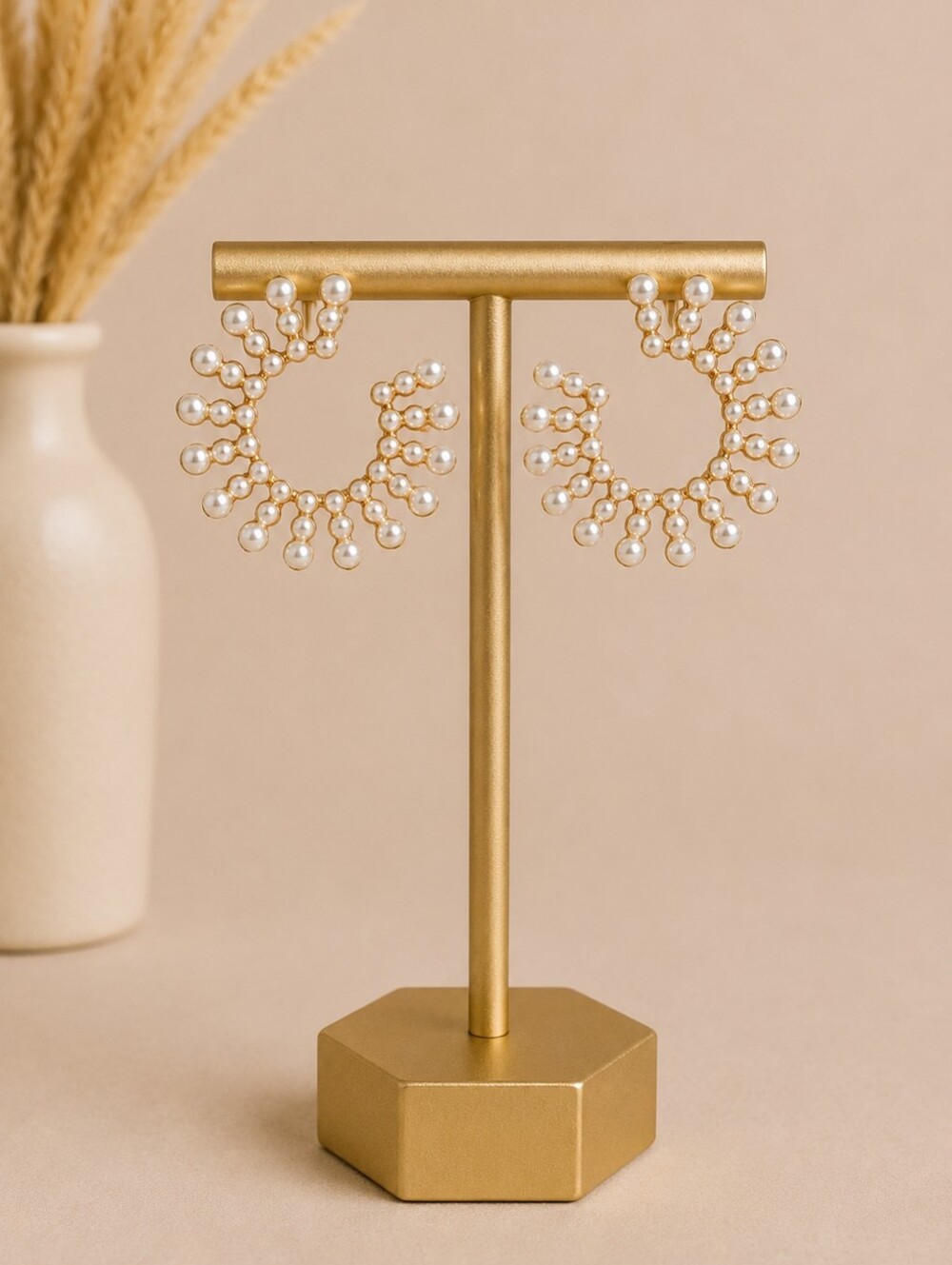 Plunder Design Faux Pearl Fashion Earrings - NIP